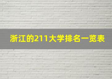 浙江的211大学排名一览表