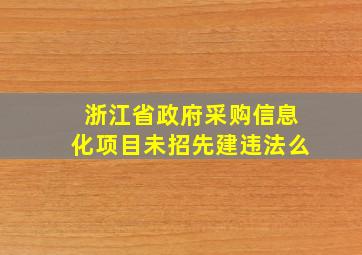 浙江省政府采购信息化项目未招先建违法么