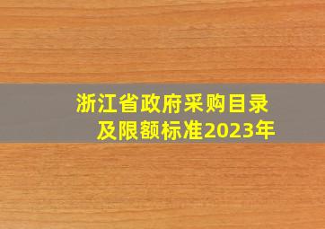 浙江省政府采购目录及限额标准2023年