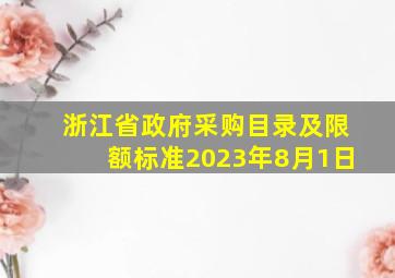 浙江省政府采购目录及限额标准2023年8月1日