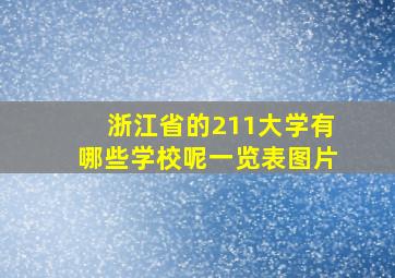 浙江省的211大学有哪些学校呢一览表图片