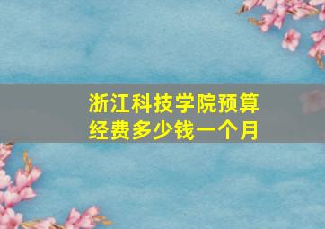 浙江科技学院预算经费多少钱一个月