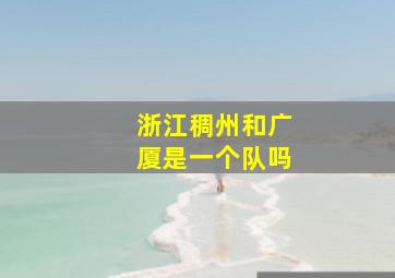 浙江稠州和广厦是一个队吗