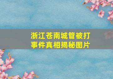 浙江苍南城管被打事件真相揭秘图片