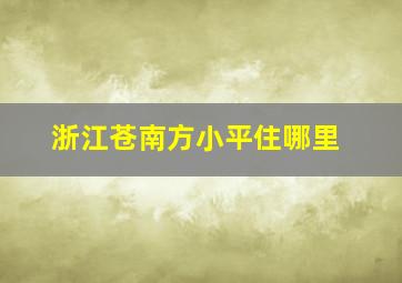 浙江苍南方小平住哪里