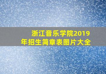 浙江音乐学院2019年招生简章表图片大全