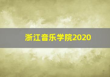 浙江音乐学院2020