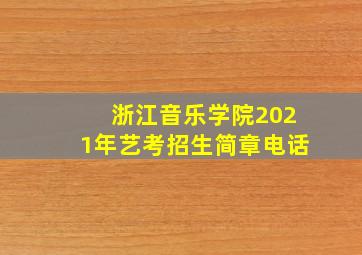 浙江音乐学院2021年艺考招生简章电话