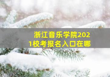 浙江音乐学院2021校考报名入口在哪