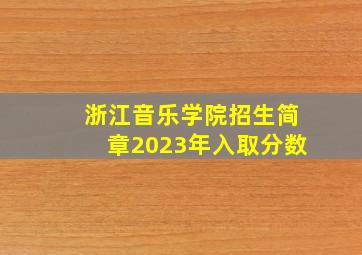 浙江音乐学院招生简章2023年入取分数