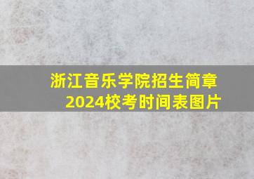 浙江音乐学院招生简章2024校考时间表图片