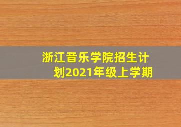 浙江音乐学院招生计划2021年级上学期