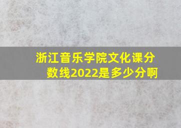 浙江音乐学院文化课分数线2022是多少分啊