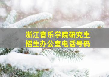 浙江音乐学院研究生招生办公室电话号码