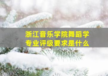 浙江音乐学院舞蹈学专业评级要求是什么