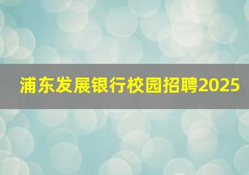 浦东发展银行校园招聘2025