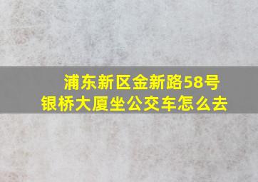 浦东新区金新路58号银桥大厦坐公交车怎么去