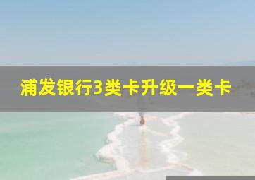 浦发银行3类卡升级一类卡