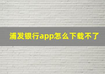 浦发银行app怎么下载不了