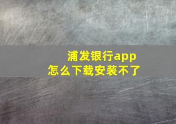 浦发银行app怎么下载安装不了