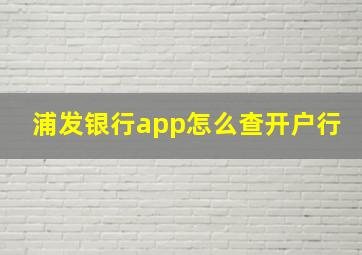 浦发银行app怎么查开户行