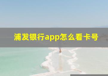 浦发银行app怎么看卡号