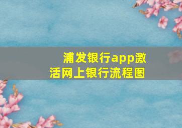 浦发银行app激活网上银行流程图