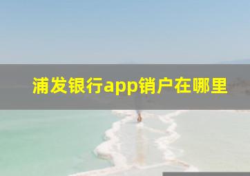 浦发银行app销户在哪里