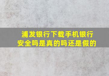 浦发银行下载手机银行安全吗是真的吗还是假的