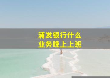 浦发银行什么业务晚上上班