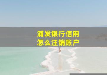 浦发银行信用怎么注销账户