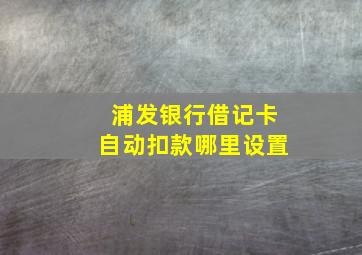 浦发银行借记卡自动扣款哪里设置