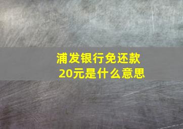 浦发银行免还款20元是什么意思