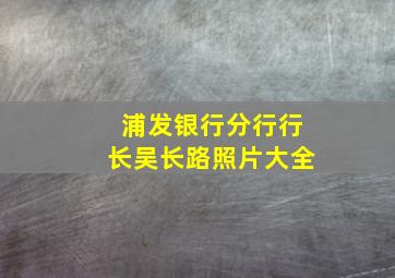 浦发银行分行行长吴长路照片大全