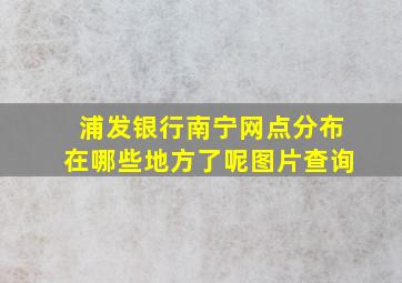 浦发银行南宁网点分布在哪些地方了呢图片查询