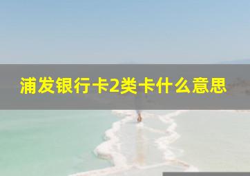 浦发银行卡2类卡什么意思