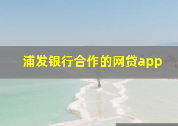 浦发银行合作的网贷app