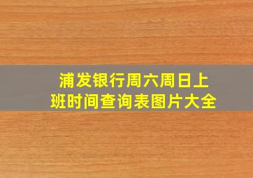 浦发银行周六周日上班时间查询表图片大全