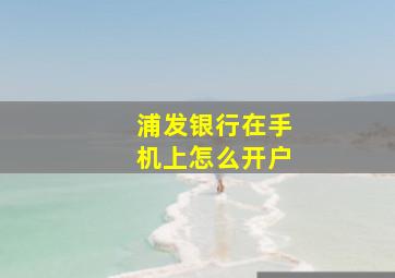 浦发银行在手机上怎么开户