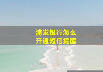 浦发银行怎么开通短信提醒