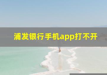 浦发银行手机app打不开