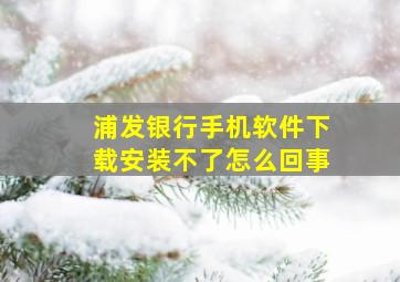 浦发银行手机软件下载安装不了怎么回事