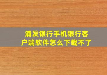 浦发银行手机银行客户端软件怎么下载不了