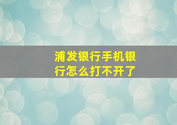 浦发银行手机银行怎么打不开了