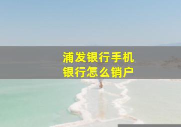 浦发银行手机银行怎么销户