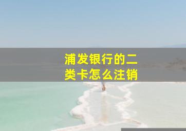 浦发银行的二类卡怎么注销