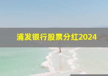 浦发银行股票分红2024