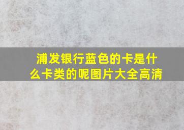 浦发银行蓝色的卡是什么卡类的呢图片大全高清