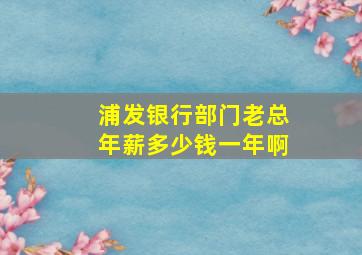 浦发银行部门老总年薪多少钱一年啊