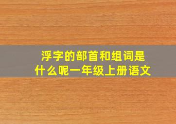 浮字的部首和组词是什么呢一年级上册语文